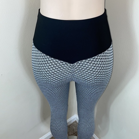 B&W High Waisted Anti Cellulite Honeycomb Tik Tok - Picture 15 of 16